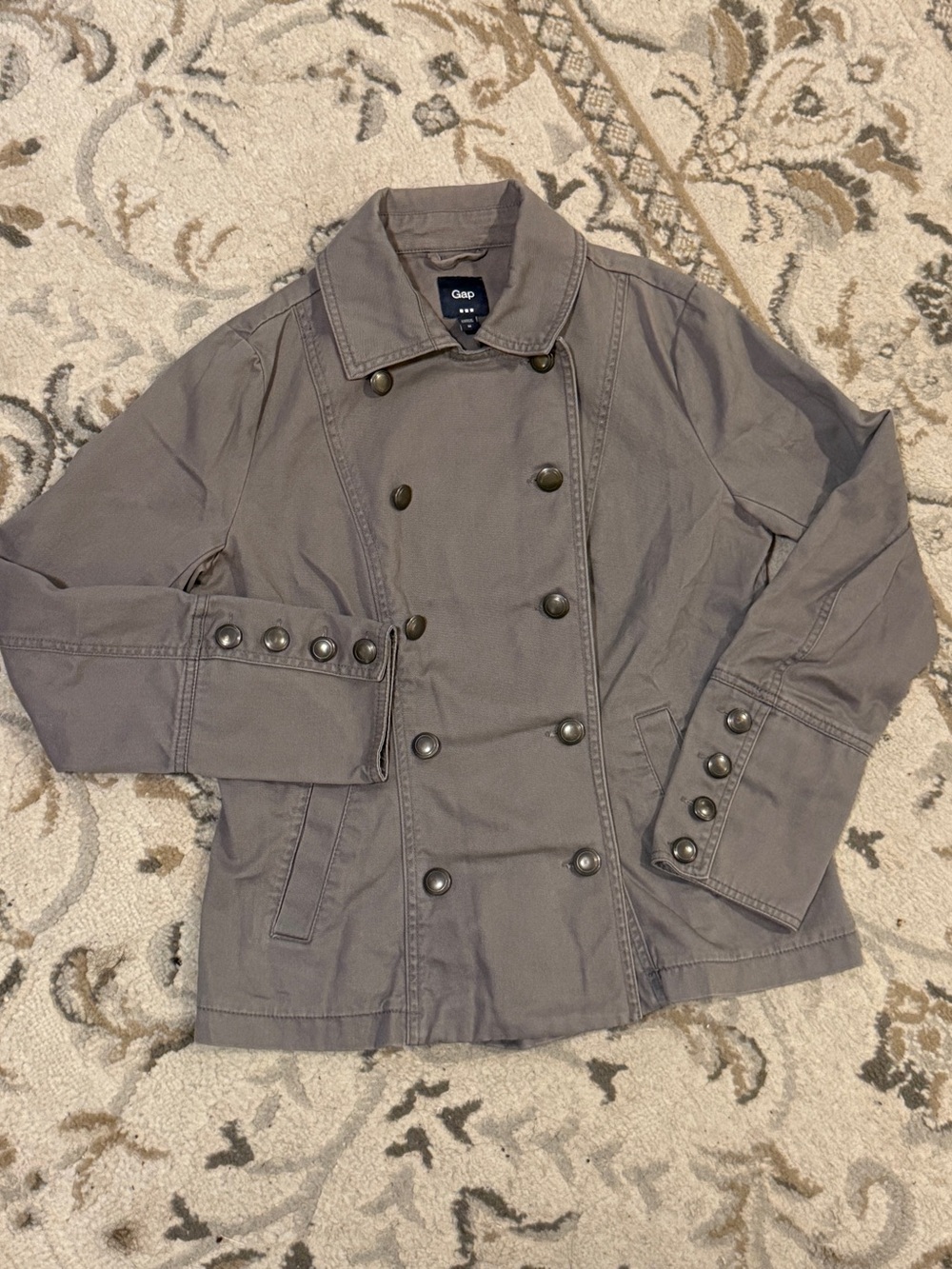 GAP Women Double Breasted Coat - Gray